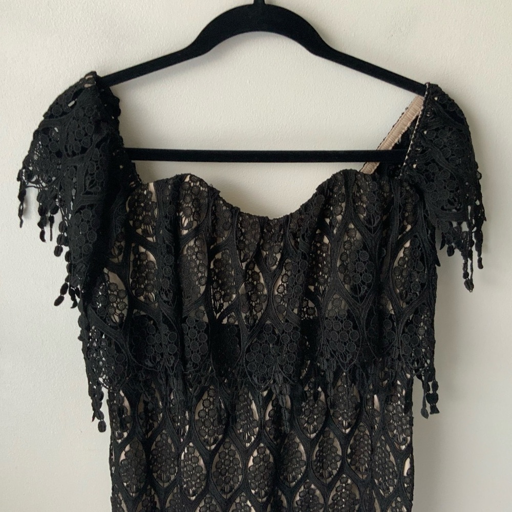 STONE COLD FOX Iowa Black Lace Dress Gothic Whimsigoth Bohemian Chic Medium - Picture 5 of 14